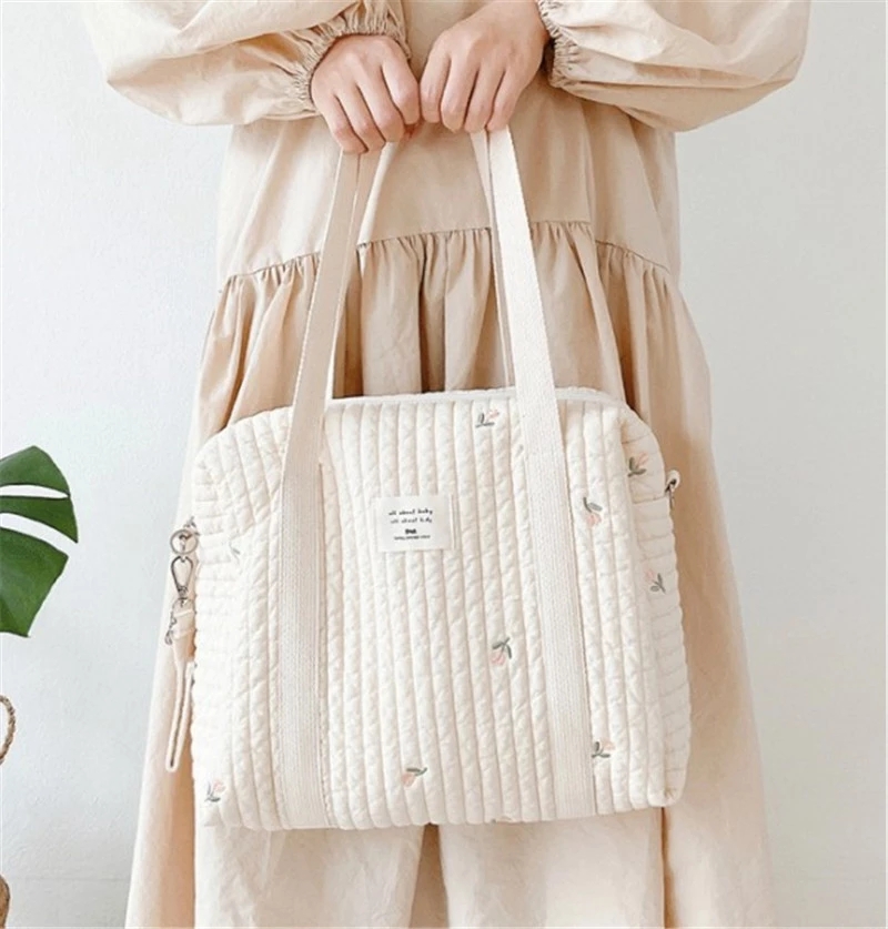 Backpack Diaper Bag - Embroidered Mommy Bag Handbag Stroller Organizer