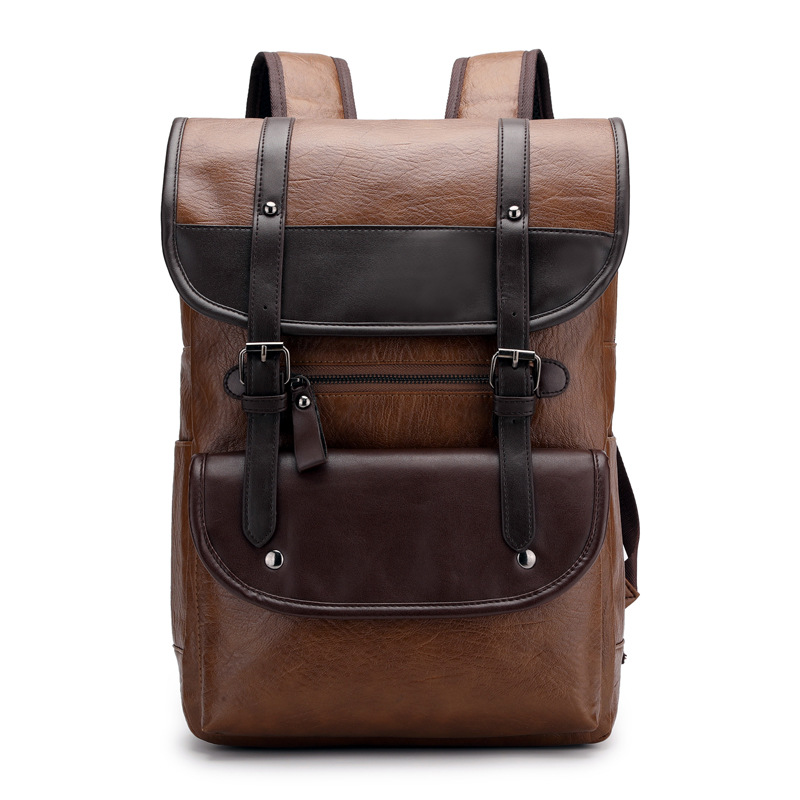 Business Backpack Brief - Vintage Leather Laptop Backpack For Men