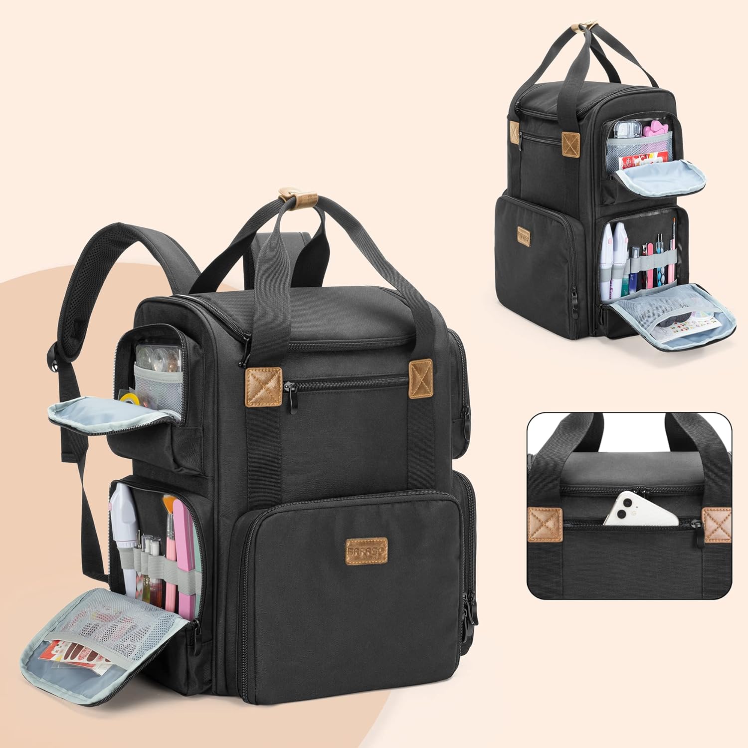 Nail Polish Organizer Backpack - Laptop Sleeve Removable recension och pris