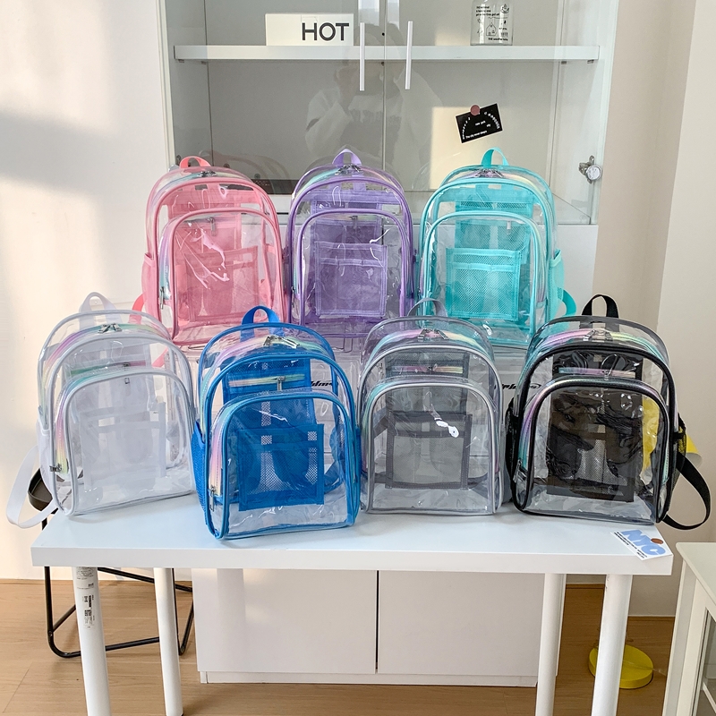 PVC Transparent Zipper Large C - Fashion Backpack Women recension och pris