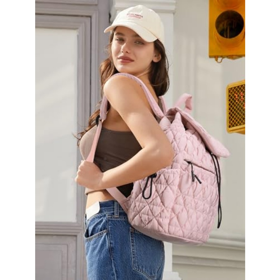 CLUCI Puffy Quilted Backpack P - Canvas Backpack Casual recension och pris
