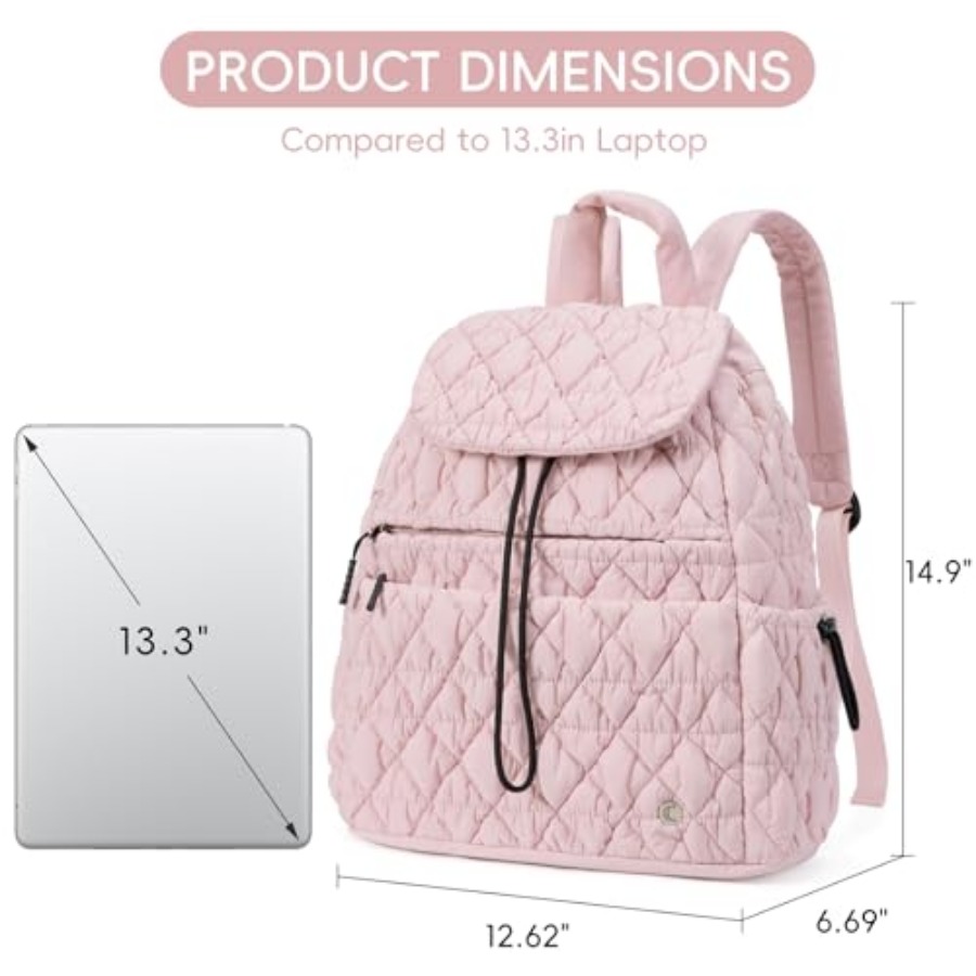 CLUCI Puffy Quilted Backpack P - Canvas Backpack Casual recension och pris
