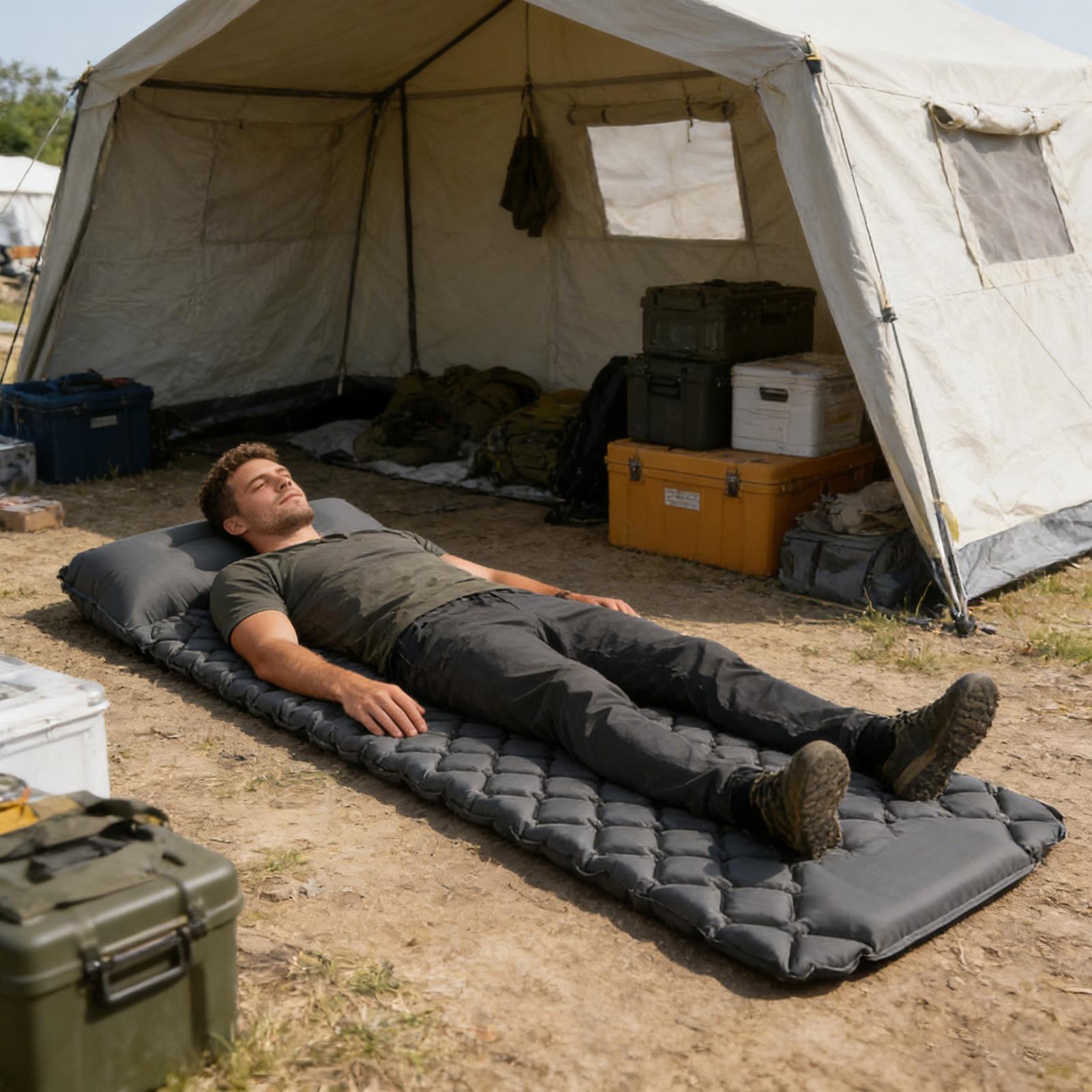 Inflatable Camping Pad Foldabl - Hiking Backpack Waterproof recension och pris
