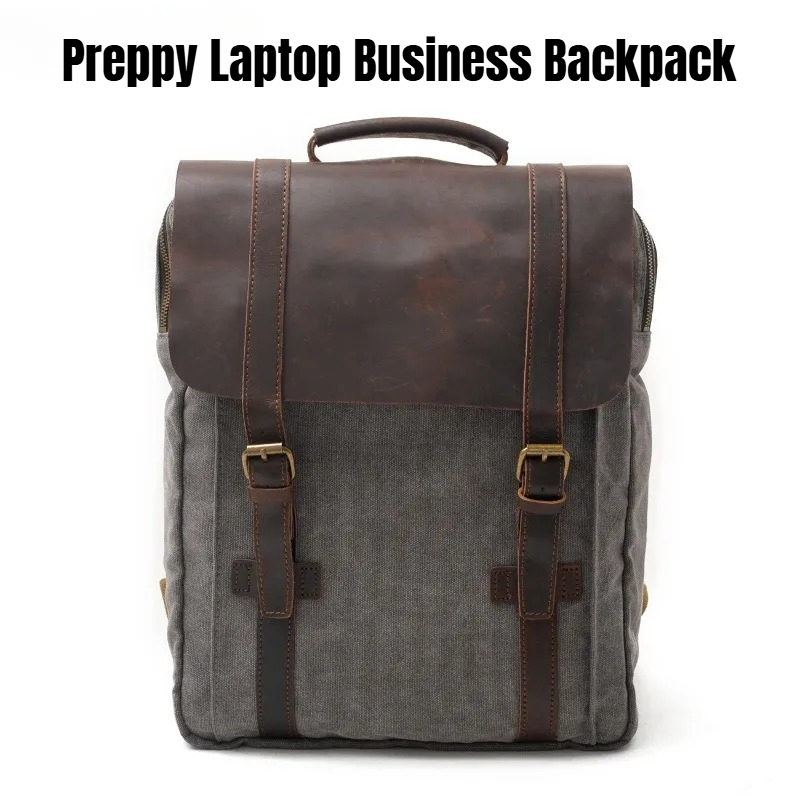 Military Canvas Leather Backpa - Rucksack Military Style recension och pris