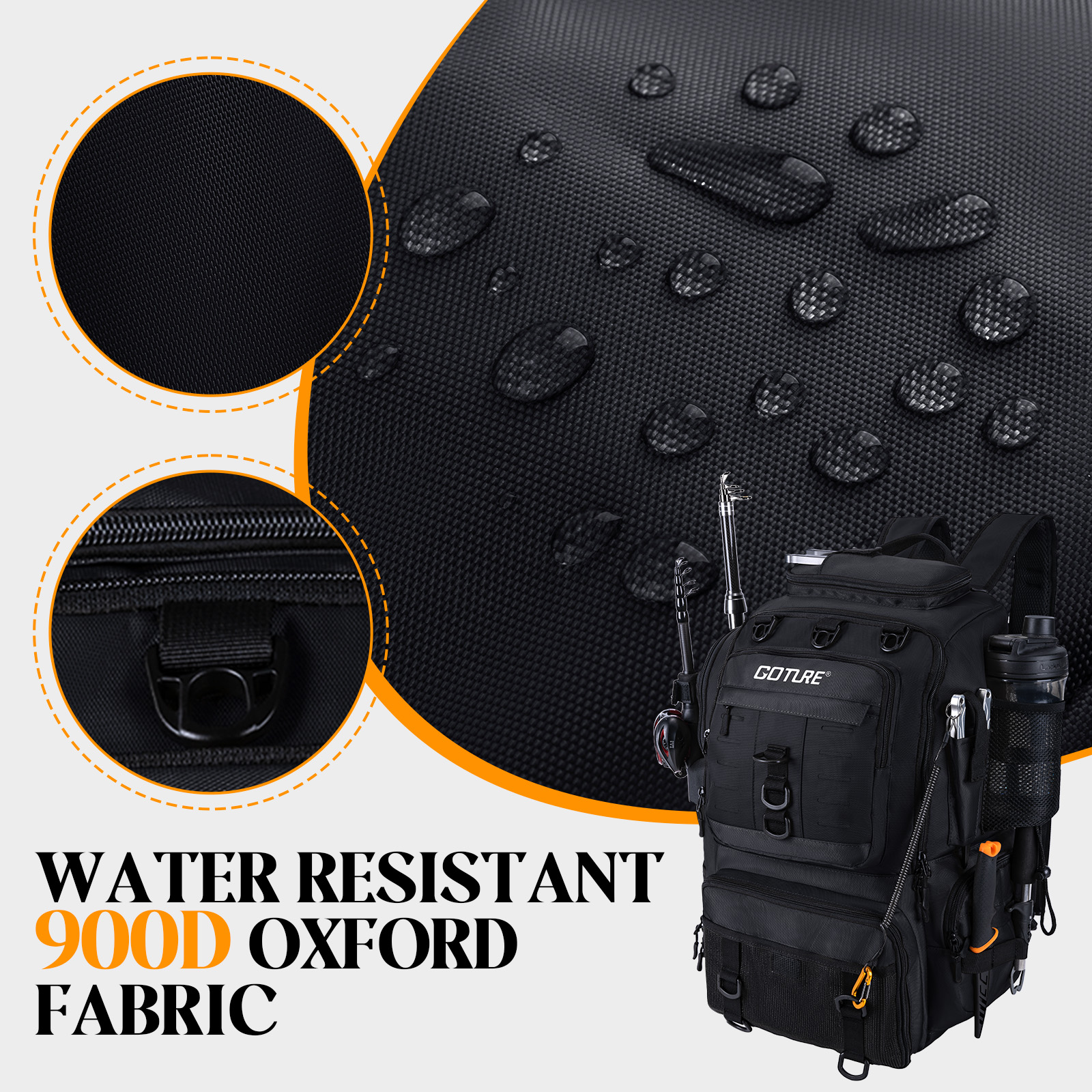 Goture Fishing Bag with Rod Ho - Backpack Insert Organizer recension och pris