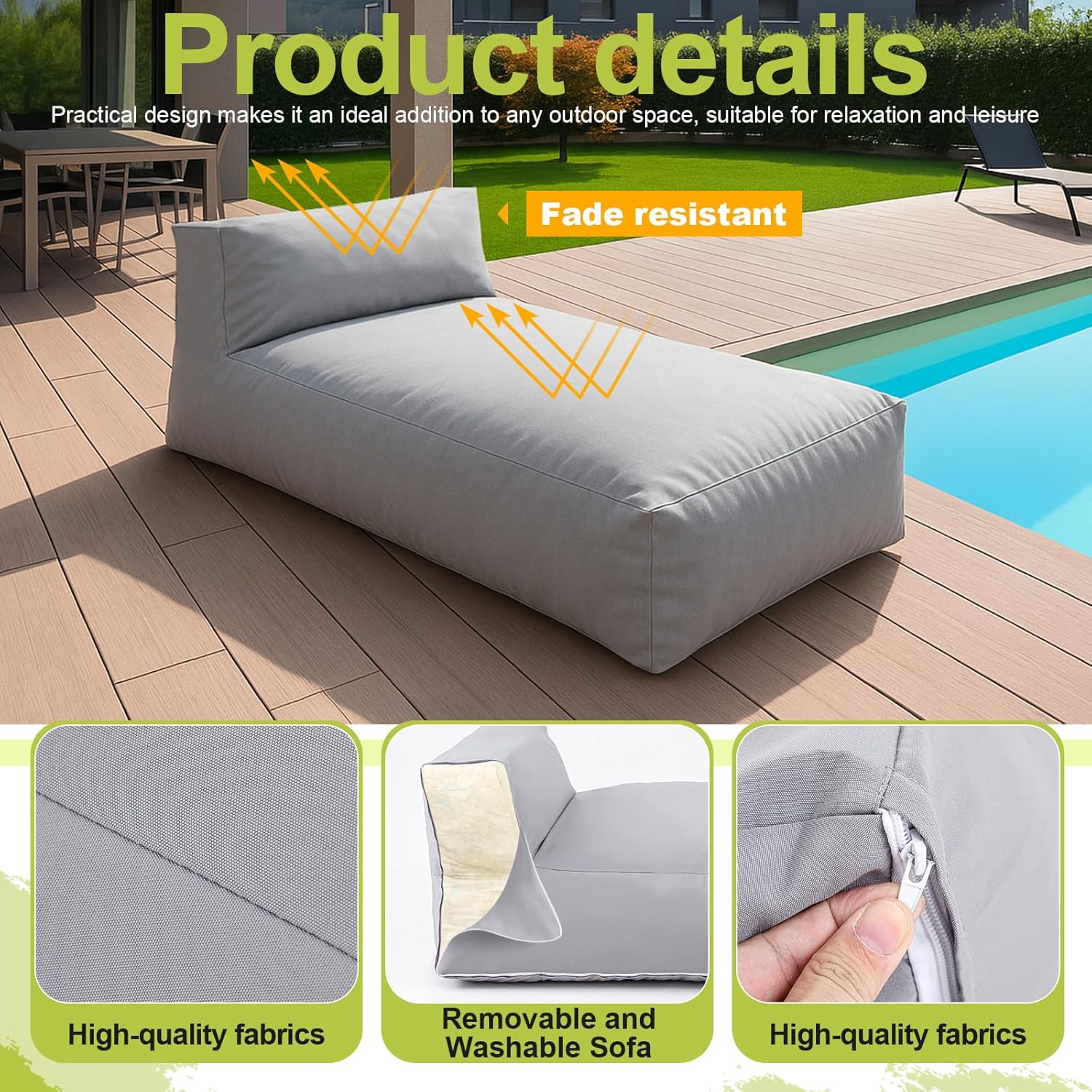 Outdoor Bean Bag Lounger Chair - Hydration Pack Outdoor recension och pris