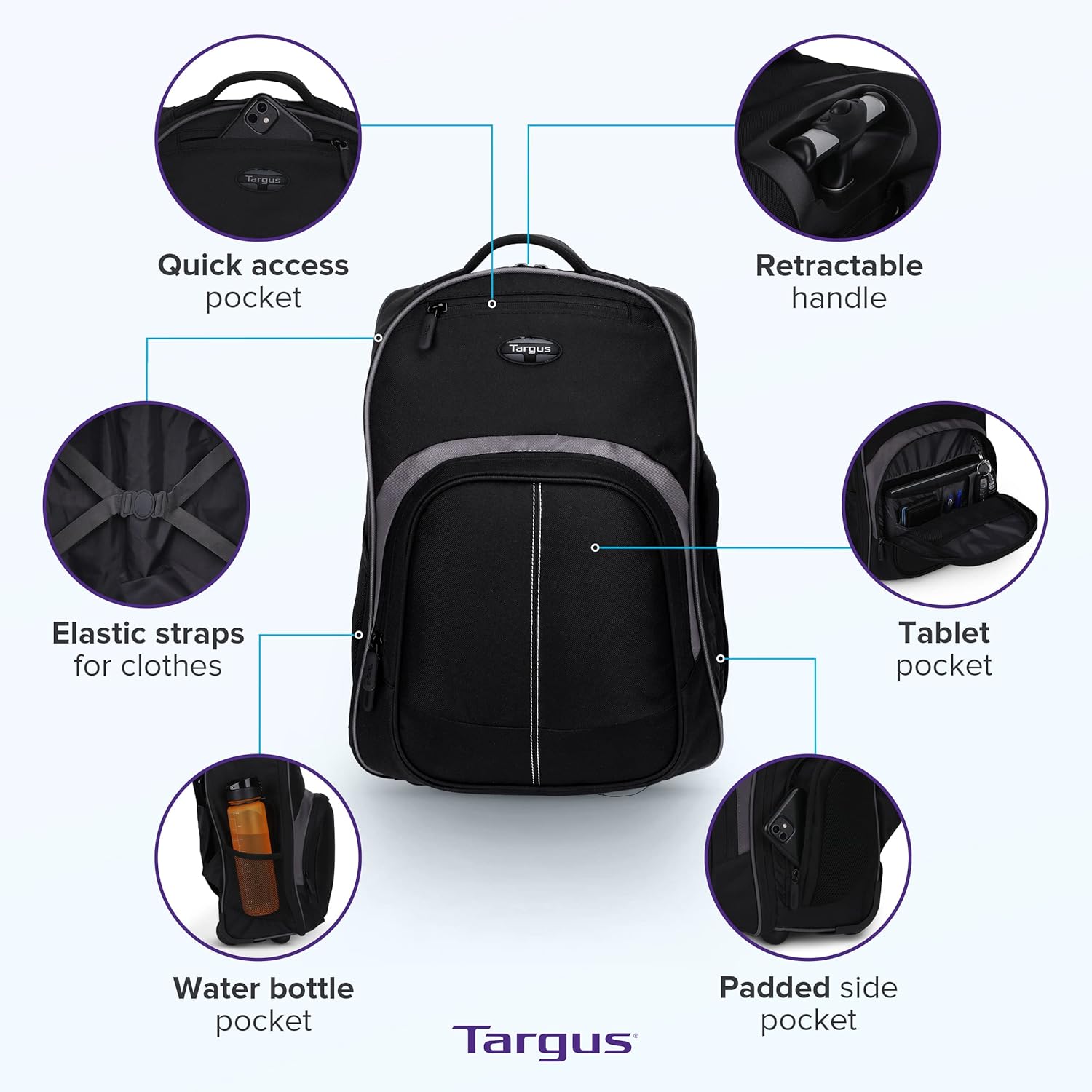 16-Inch Rolling Laptop Backpac - Laptop Sleeve Removable recension och pris