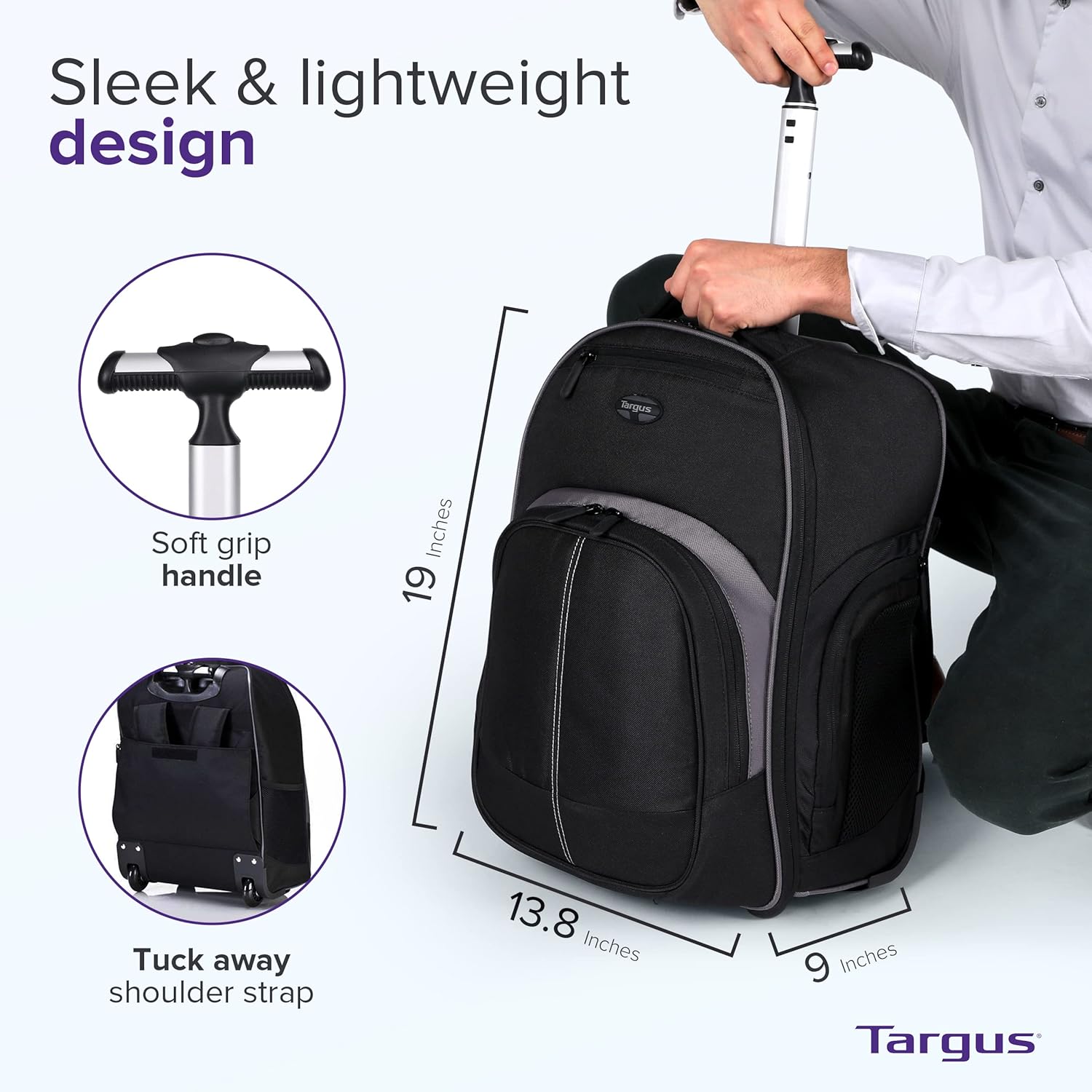 16-Inch Rolling Laptop Backpac - Laptop Sleeve Removable recension och pris