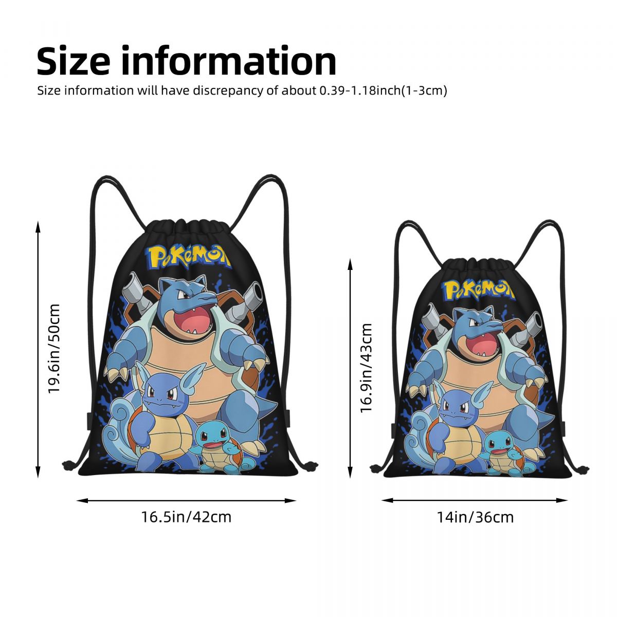 Pokemoned Squirtle Evolution D - Drawstring Gym Bag recension och pris