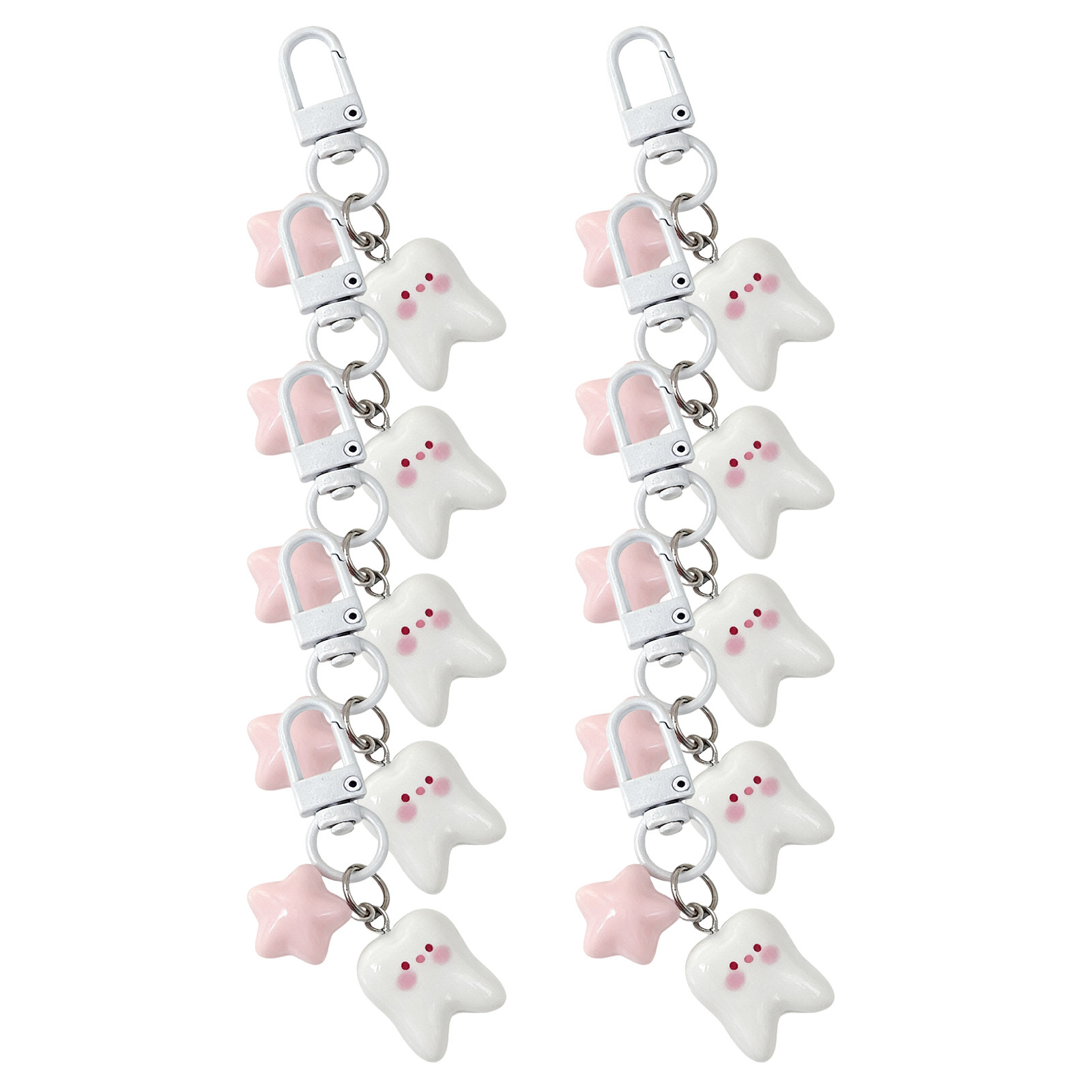 10Pcs Tooth Shape Keychain Cut - Mini Backpack Purse recension och pris