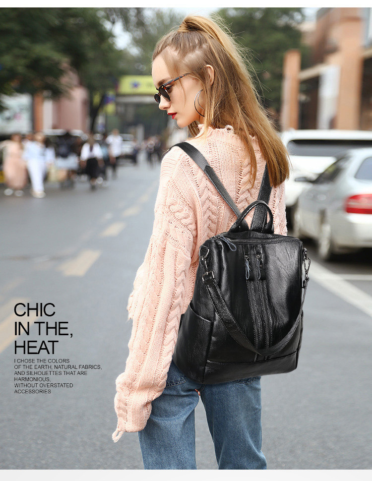 Women Soft Leather Backpack Sc - Travel Backpack Anti Theft recension och pris