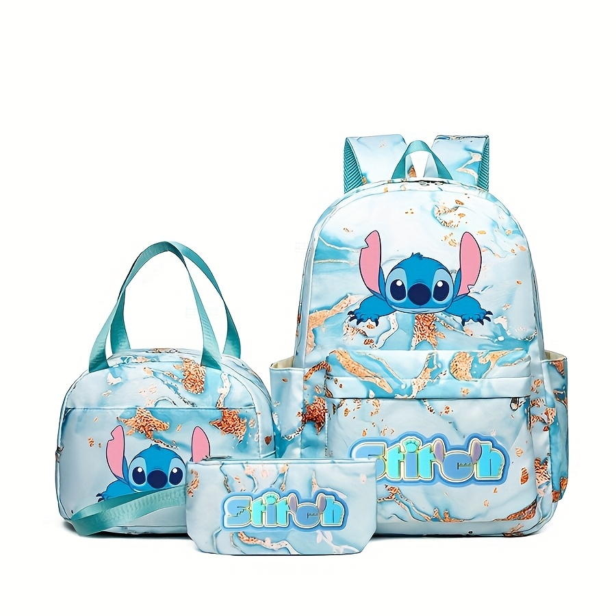Stitch Series Cartoon Three Pi - Canvas Backpack Casual recension och pris
