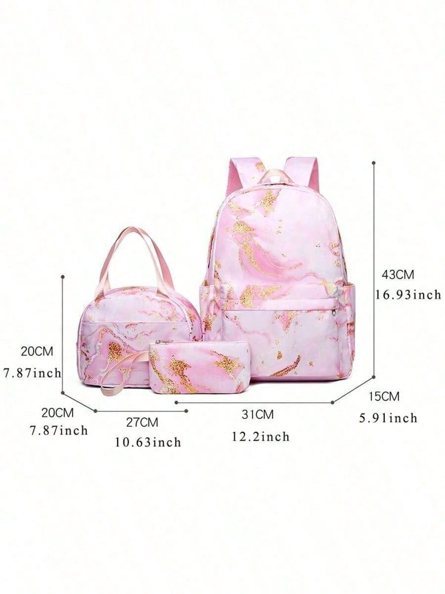 Stitch Series Cartoon Three Pi - Canvas Backpack Casual recension och pris