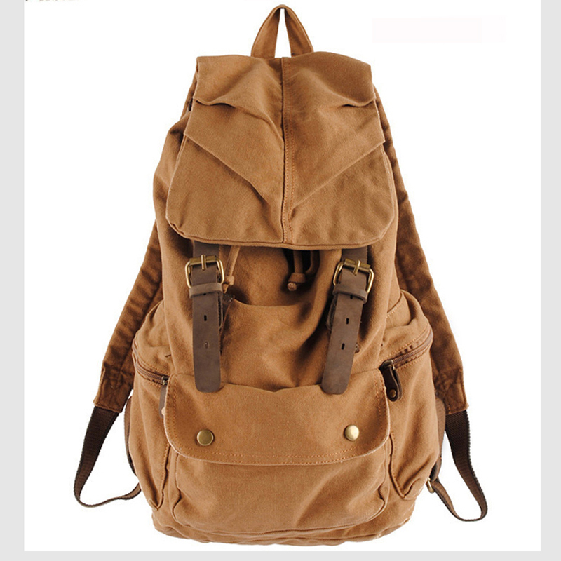 Fashion Vintage Leather milita - Rucksack Military Style recension och pris