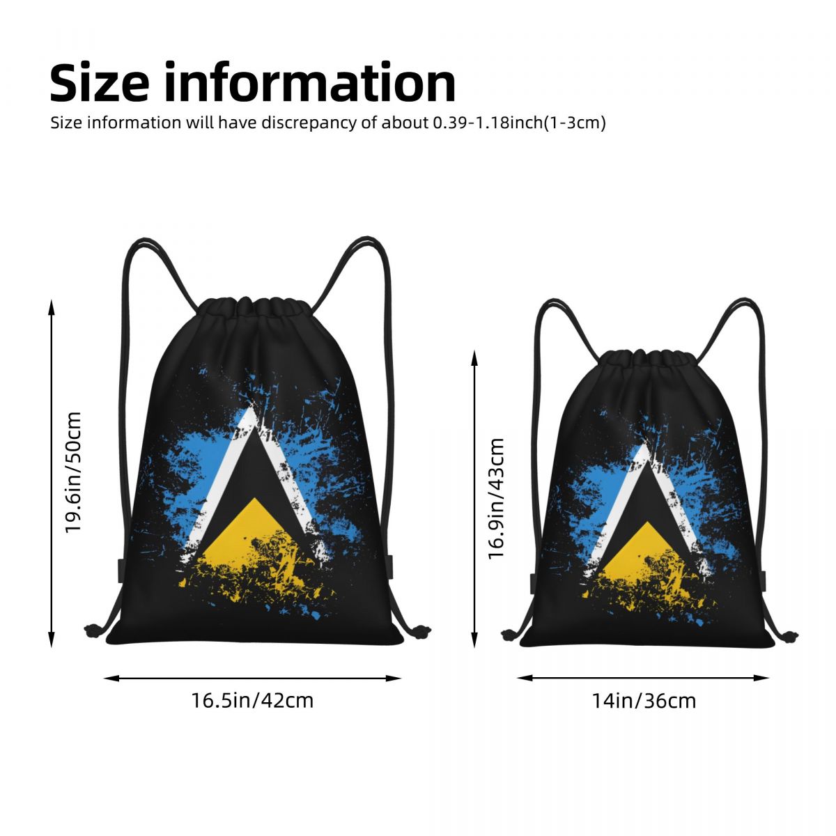 Saint Lucia Country Flag Water - Drawstring Gym Bag recension och pris