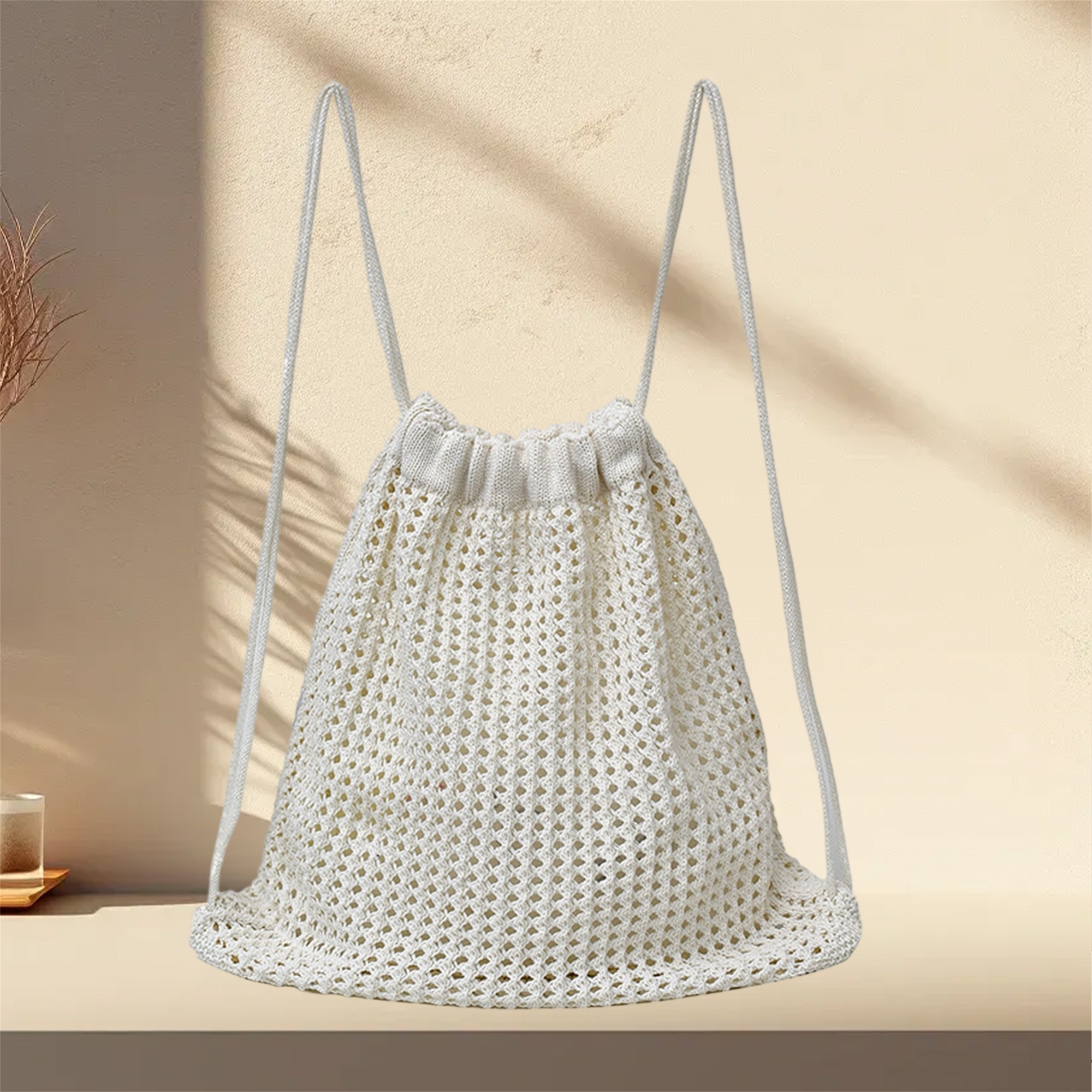 Handmade Crochet Beach Drawstr - Drawstring Gym Bag recension och pris