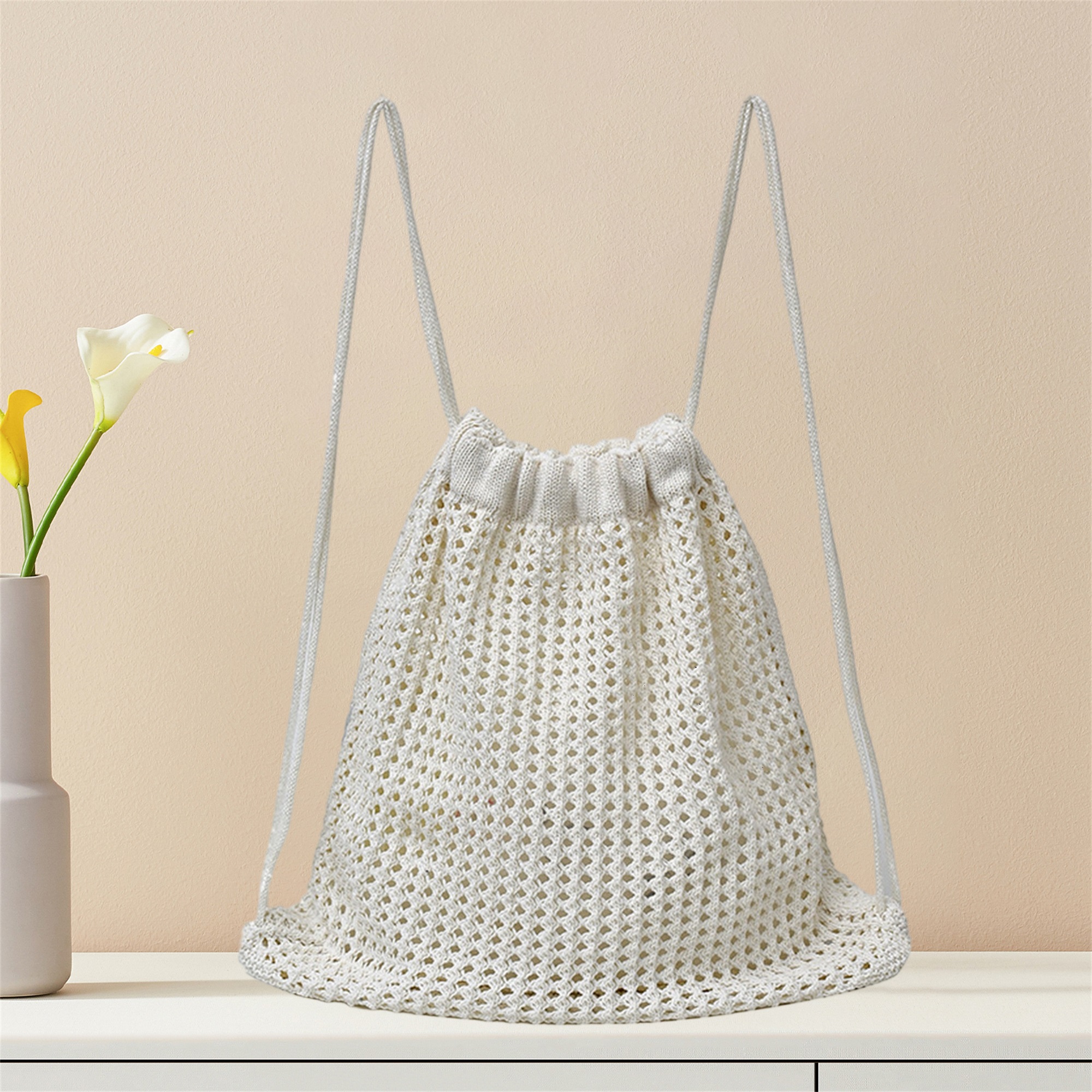 Handmade Crochet Beach Drawstr - Drawstring Gym Bag recension och pris