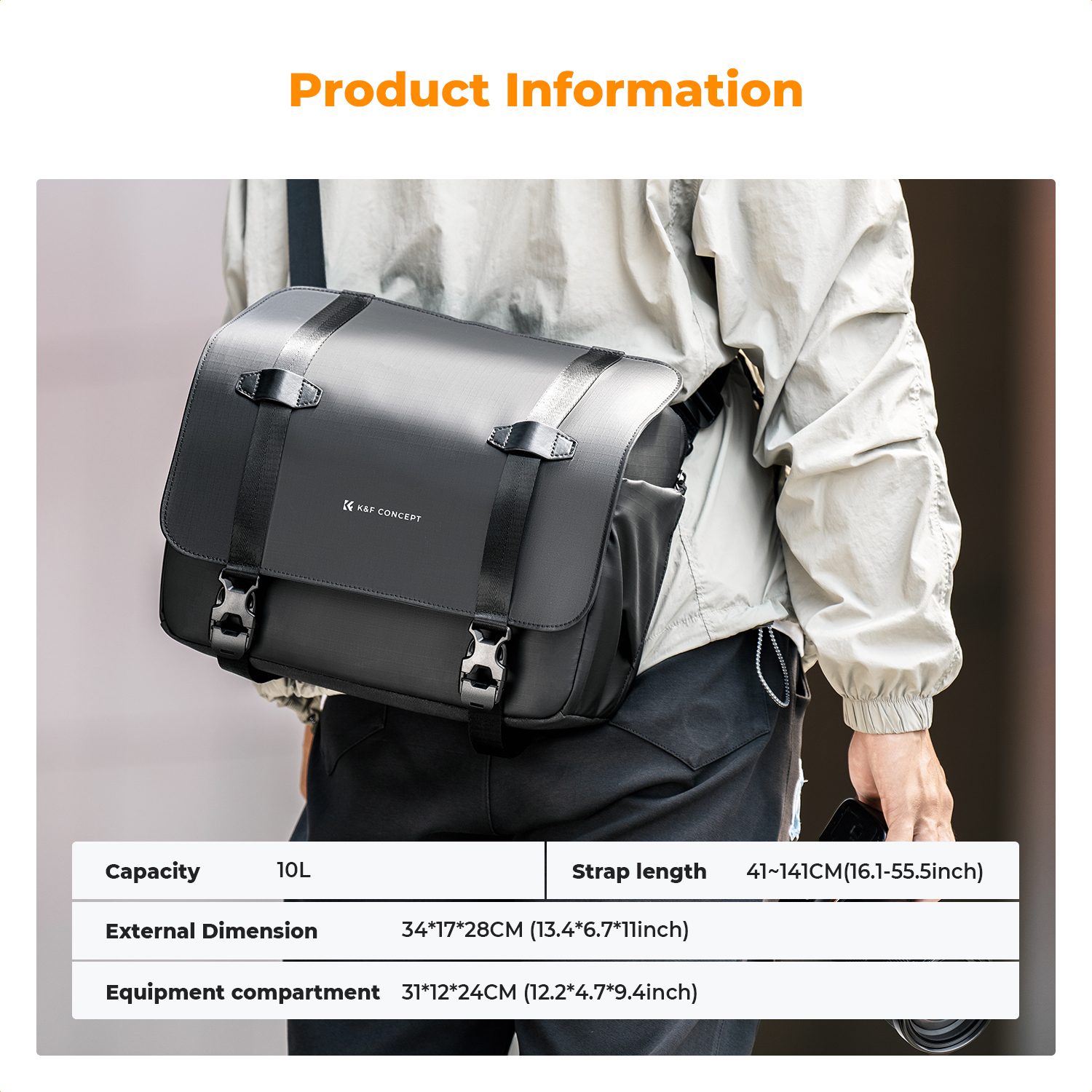 K&F CONCEPT 10L Camera Sling B - Rain Cover Backpack recension och pris