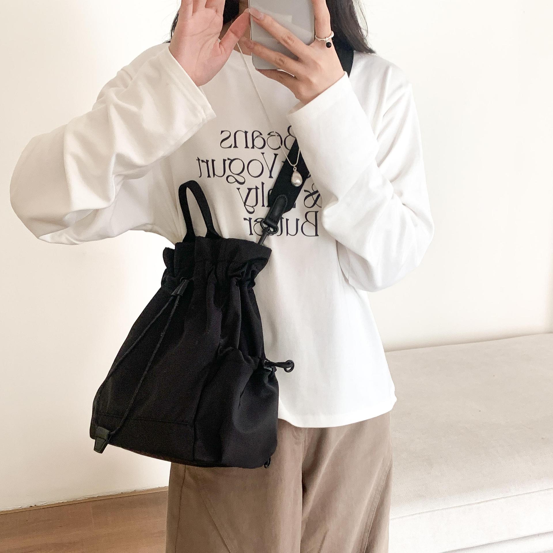 Multi-function Drawstring Buck - Canvas Backpack Casual recension och pris